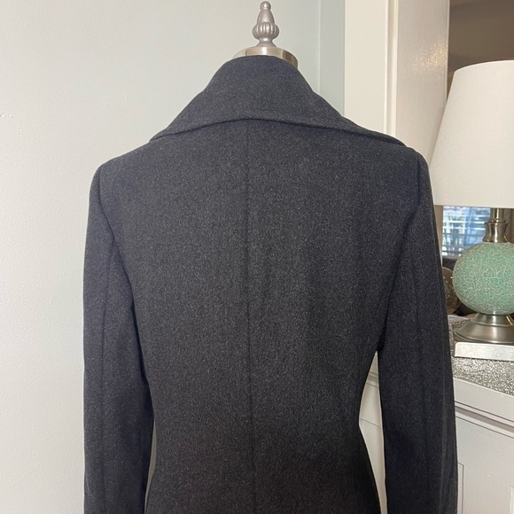 Calvin Klein Wool Cashmere Peacoat Gray Winter Dress Coat 4 Small - Picture 7 of 10